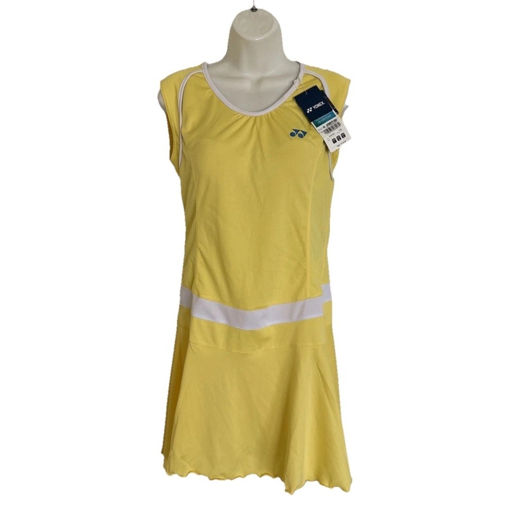 NWT Yonex Very Cool Tennis Pickleball Golf Dress Built in Bra Yellow Women's M